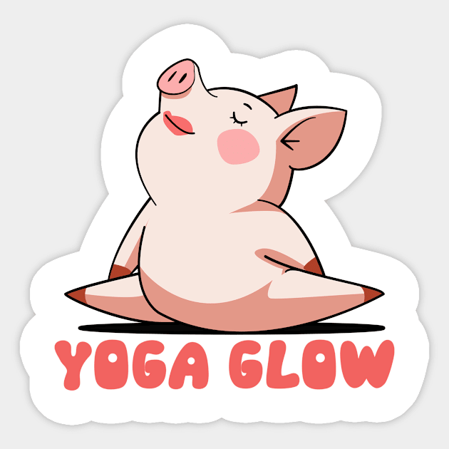 Zen Piggy - Yoga Glow Sticker by Hemos Works